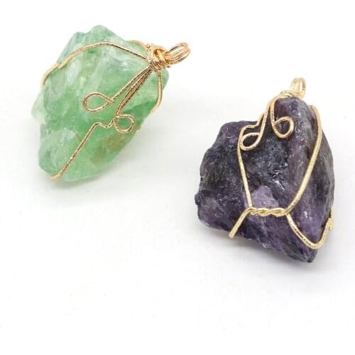 Natural Stone Pendants Irregular Original Crystal Stone Necklace Accessories Charm for Jewelry Making Bracelet Earrings Gift