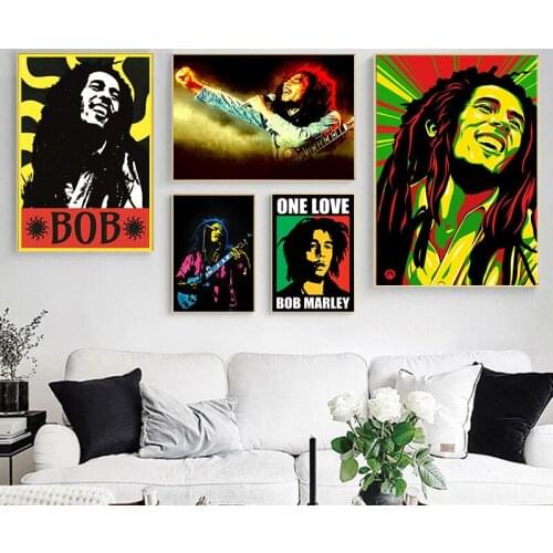 Bob Marley Poster Print Music Band Star Poster Wall Art Home Poster HD Print Modular Canvas Painting For Living Room