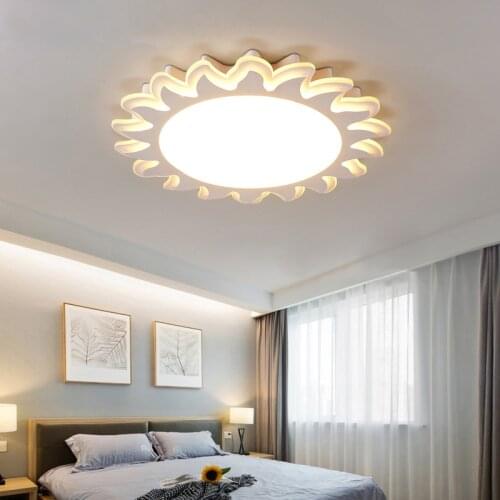 Solar Ceiling Lights girl boy led eye care bedroom lighting warm and simple modern flower shaped room lamp for LU80372