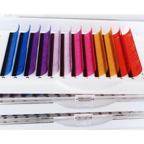 Mix Color Eyelashes Maquiagem Make up High Quality Soft Natural Synthetic Mink Rainbow Eyelash Cilios maquillaje