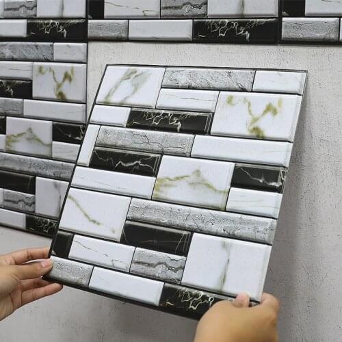 3D Self Adhesive Tile Wall Sticker Home Decor 3d pvc sticker Covers For Kitchen Cupboard Waterproof Wallpaper Bathroom Wallpaper