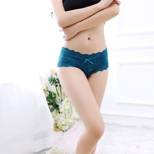 Sexy Lace Panties Women Low Waist G Strings Underwear Floral Print Seamless Transparent Intimates Hollow Out Lingerie Briefs