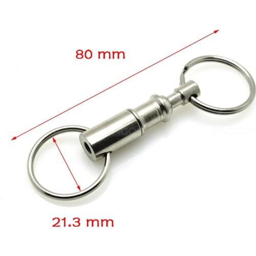 Removable Keyring Quick Release Keychain Dual Detachable Key Ring Snap Lock Holder Steel Pull-Apart Key Rings