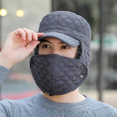 SILOQIN Winter Windproof Cold Proof Warm Mens Bomber Hat New Trendy Duck Tongue Velvet Ear Protection Earmuff Cap Men Flat Caps