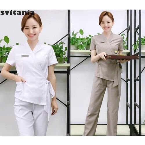 Svitania Women Hotel Waiters Uniform Beautician Salon Uniform Massagista Work clothing Nail Tech Uniform Work Suit