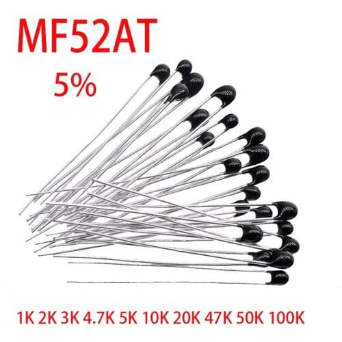 20pcs MF52AT MF52 B 3950 NTC Thermistor Thermal Resistor 5% 1K 2K 3K 4.7K 5K 10K 20K 47K 50K 100K temperature sensor