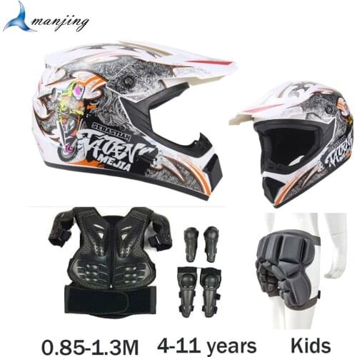 Universal Model Child Youth Motorcycle Full Body Armor Vest Knee Elbow Guard Kids off road Motocross helmet