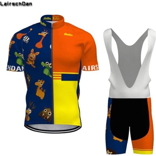 LairschDan Animal Cycling Clothing Man Short Sleeve Jersey Set Custom Road MTB Bike Shirt Training Wear Kit Tenue Velo Pro Homme