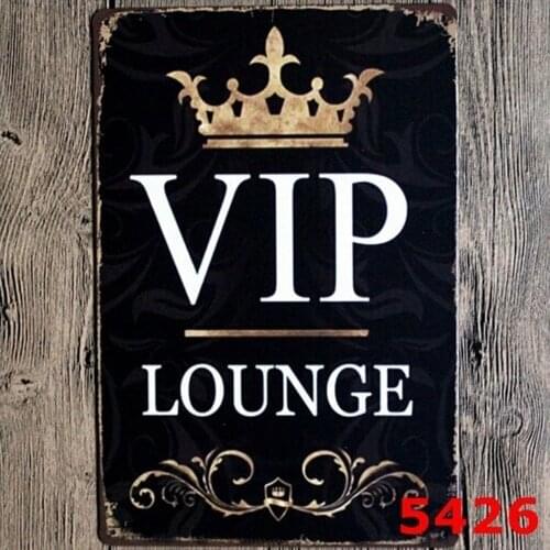 VIP Lounge Exclusive Club Funny Tin Sign Bar Cafe Garage Wall Decor Retro Gift,20x30CM
