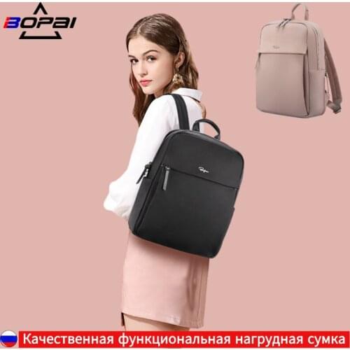 BOPAI 2021 Women Laptop Backpack Original Design Canvas School Bags For Teenage Girls Kawaii College Student Book Bag Rucksack