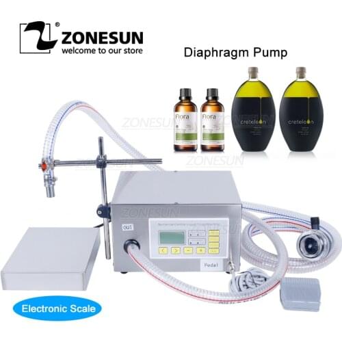 ZONESUN ZS-DP621W Semi automatic Liquid Weighing and Filling Machine Edible Oil Milk Diaphragm Pump Water Bottle Filler Supply