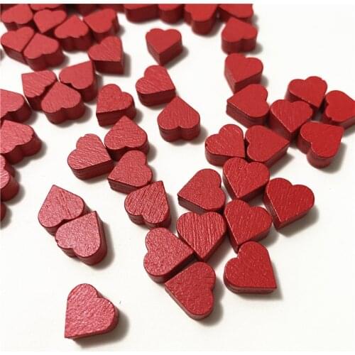 100Pcs 10mm*5mm Red Heart Shape Pawn Wood Chessman Game Pieces For Token Board Game Accessories