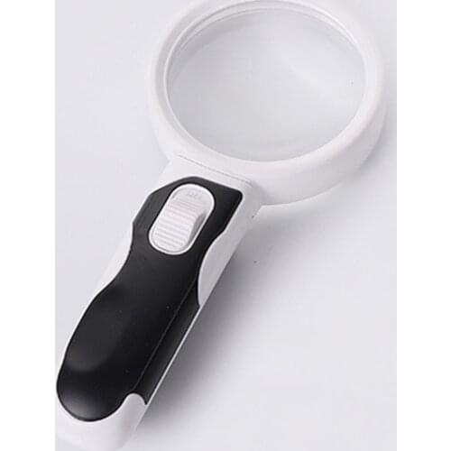 20 Times Optical Magnifying Glass with LED Lights Diameter 80mm Handheld Backlit Magnifier for Reading Diamond Painting Tool