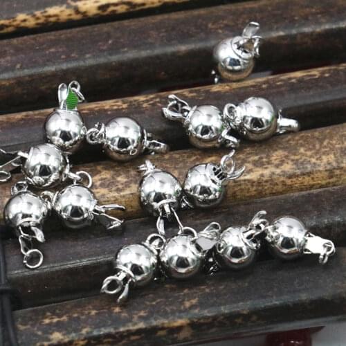 20PCS Fittings Clasp & Hook Accessory Round Beads Button Silver-color for Bracelet Necklace Metal Part Jewelry Making 7.8mm A341