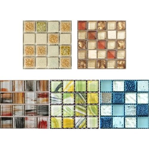 20pcs/set DIY Waterproof Thicken PVC Self Adhesive 3D Wall Stickers Mosaic Tile Decal Glass Window Home Decor 10x10cm
