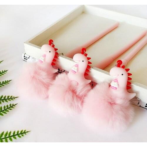 36PCS South Korea Stationery Creative Students Pendant Syringe Pen Small Dinosaur Pink Ball Cute Gel Pens