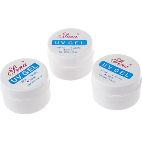 3x Pr gels uv nail false tip manicure transparent 15ml