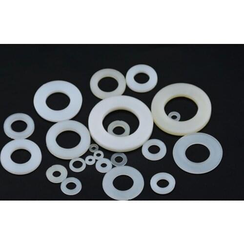 50PCS M6 M8 M10 M12 White Plastic Nylon Flat Washer Plane Spacer Insulation Gasket Ring For Screw Bolt Isolation Gasket 6*11*1.6