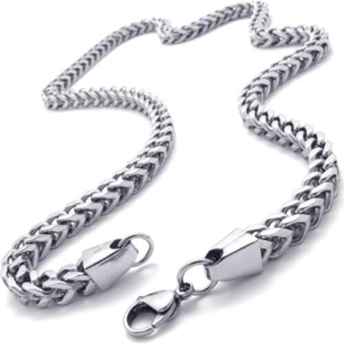 6mm 24'' Stainless Steel Square figaro Link Chain Necklaces Women Mens Fashion Jewelry