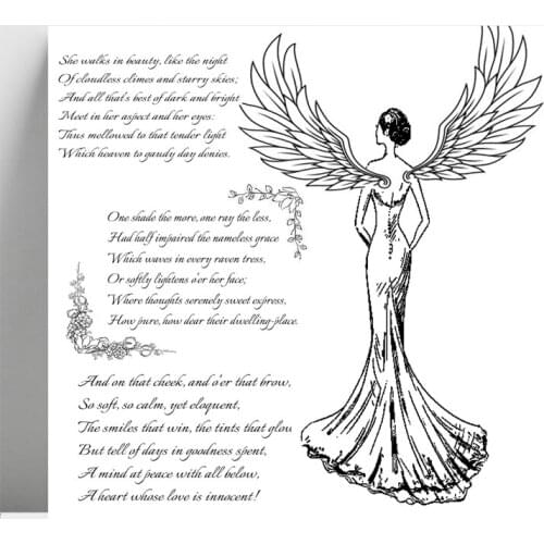 AZSG Beautiful Girls With Wings Clear Stamps For DIY Scrapbooking/Card Making/Album Decorative Silicone Stamp Crafts