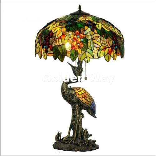 Free Shipping Tiffany Table Lamps D51cm H86cm Decora Luxurious Garden E27 Bedside Lamp Living Room Decoration Bedroom Table Lamp