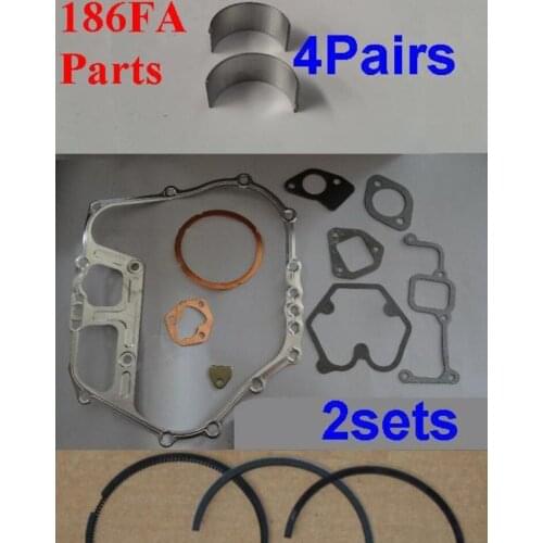 Free Shipping Diesel engine 186FA Piston ring gasket connecting rod bearing Chinese brand suit for kipor kama