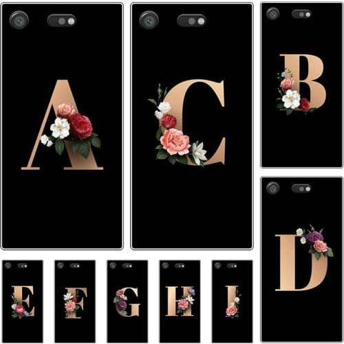 For Sony Xperia XZ1 G8341 G8342 5.2" Case For Sony Xperia XZ1 Compact G8441 4.6" Cute Lovely Flowers Black Letters Back Cover