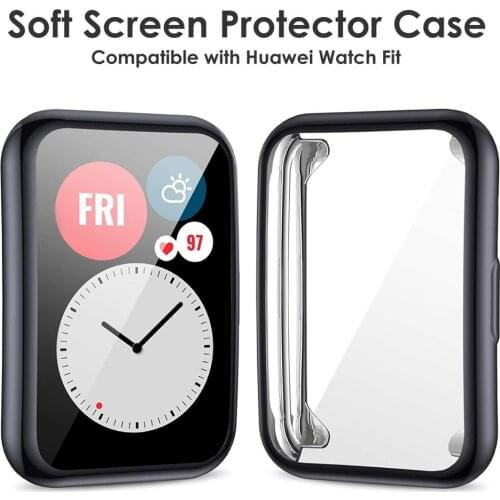 Plated Cover For Huawei Watch fit Case Smartwatch Accessories TPU Bumper All-Around Screen Protector Huawei Watch fit 2020 Case