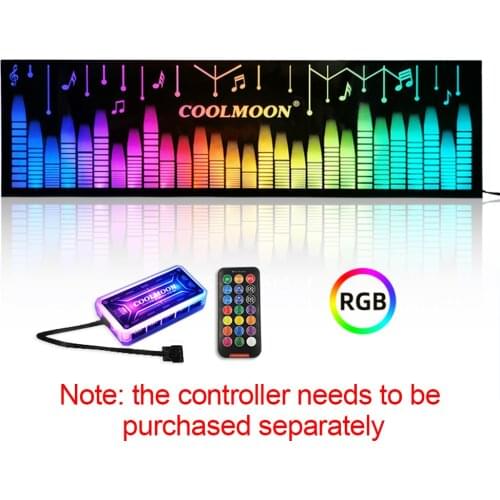 COOLMOON New RGB Light Board Case Side GPU Backplate Panel for PC Desktop Chassis Power Box Small 4 Pin Color-Changing Lighting
