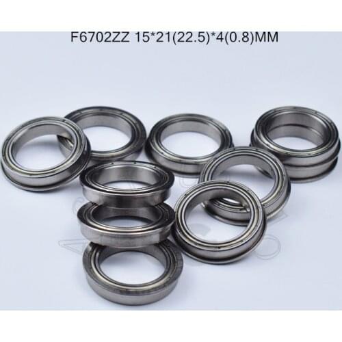 F6702ZZ 15*21(22.5)*4(0.8)MM 10pieces R6702 Flange bearing metal sealed ABEC-5 chrome steel bearings