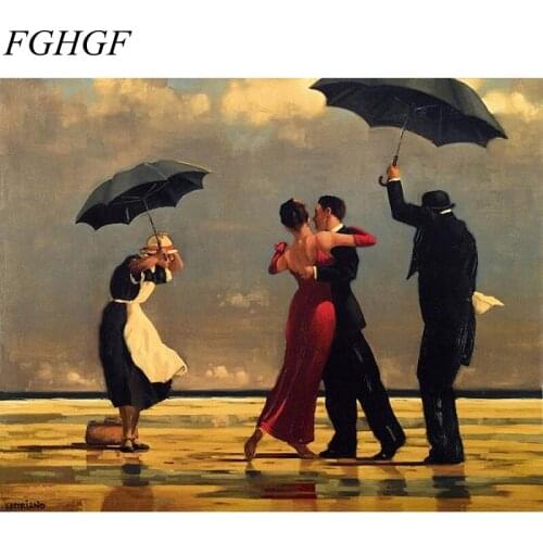 FGHGF Frameless Dancing DIY Painting By Numbers Lovers Acrylic Paint On Canvas Hand Painted Figure Abstract Paintings