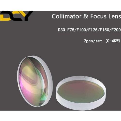 Fiber Laser Collimator & Focus Lens D30 F75/F100/F125/F150/F200 2Pcs/Set for Raytools WSX Bodor Laser Head BT240S BM111