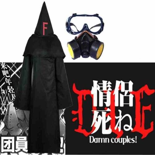 Anime Baka to Tesuto to Shōkanjū FFF Group Cosplay Costume Black Cloak Cape follow foolish Fukanzenna ketsumatsu Halloween
