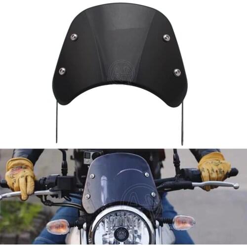 Black ABS Motorcycle 6.5"-9.45" Headlight Windshield Wind Deflector Windscreen Universal for Harley Honda Yamaha Kawasaki Suzuki