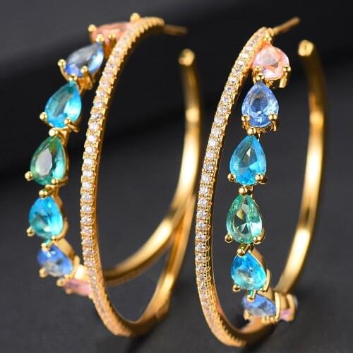 Blachette Trendy Design Hoop Earrings for Fashion Women Bride Wedding Actor Dancer Show Occasion Sister Girfriend Fashion Gift