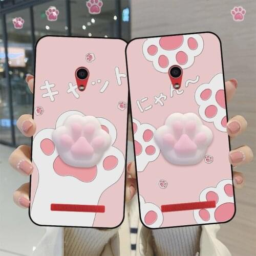 Squishy Toy Phone Case For Asus Zenfone Max Pro M2 ZB631KL ZB633KL Cat paw Squeeze Silicone Cover For Asus 5Z ZE620KL ZS620KL