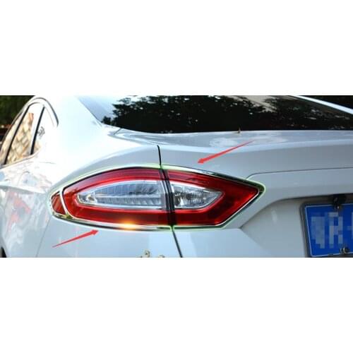 For Ford Fusion Mondeo 2013 2014 2015 rear Headlight Headlamp Head lights ABS Chrome Cover Trim