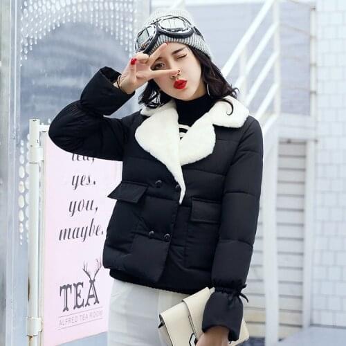 2019 Time-limited Polyester Long Autumn And Winter New Suit-dress Lamb Hair Lead Cotton Womens Lapel Fund Student Loose Coat