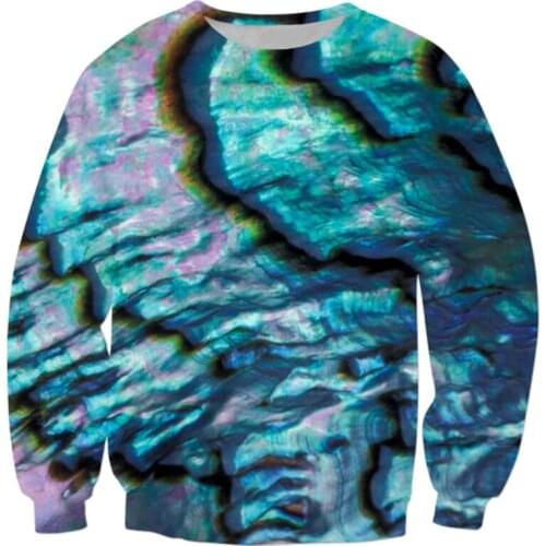 New Fashion Couples Unisex Mother Of Pearl Abalone 3D Print Men Hoodies Sweatshirts Jacket Pullover Tops