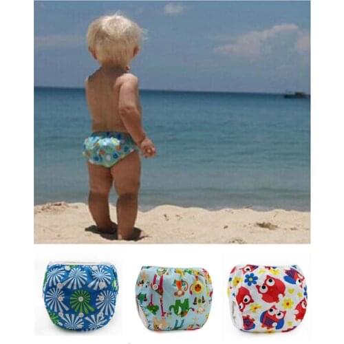 Swimwear Swim Diaper Leakproof Reusable for Baby Infant Boy Girl Toddler Cartoon Baby Swimming Pants Training Pants Adjustable