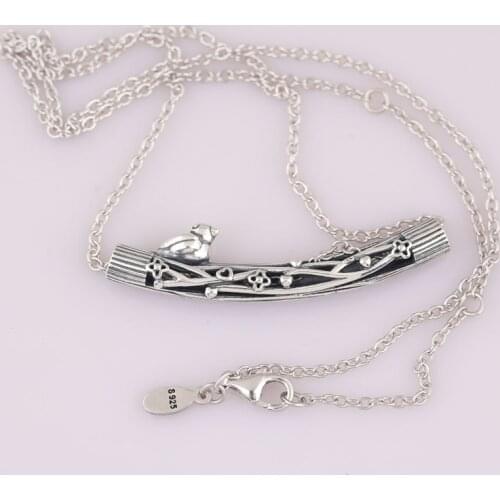 S925 Necklace For Women Spring Bird Necklace Girl Gift Silver Fashion Choker fit Lady Jewelry
