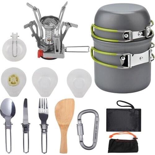 Outdoor Picnic Tableware Camping Pot Trekking Pot Pieces / Set Camping Stove of Teapot Cooking Tools Camping Tableware Frying Pa