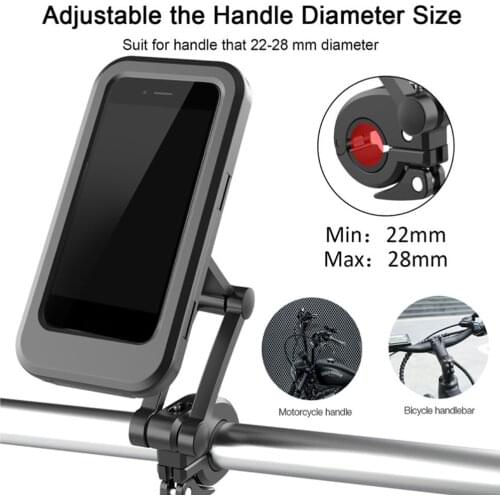 Adjustable Waterproof Motorcycle Bicycle Phone Holder Universal Bike Motorcycle Handlebar Cell Phone Support Mount Bracket