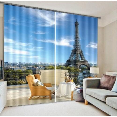 Luxury Blackout Iron tower 3D Window Curtains For Living Room Bedroom Customized size Drapes Cortinas Rideaux Cushion cover