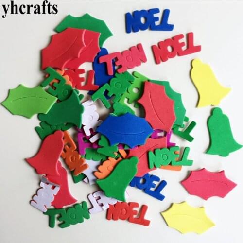 1bag/LOT.Noel Bell xmas foam stickers Baby room decoration Early learning educational craft diy toys Kindergarten crafts arts