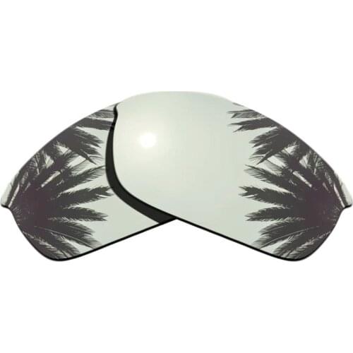 Silver Mirrored Polarized Replacement Lenses for Flak Jacket Sunglasses Frame 100% UVA & UVB