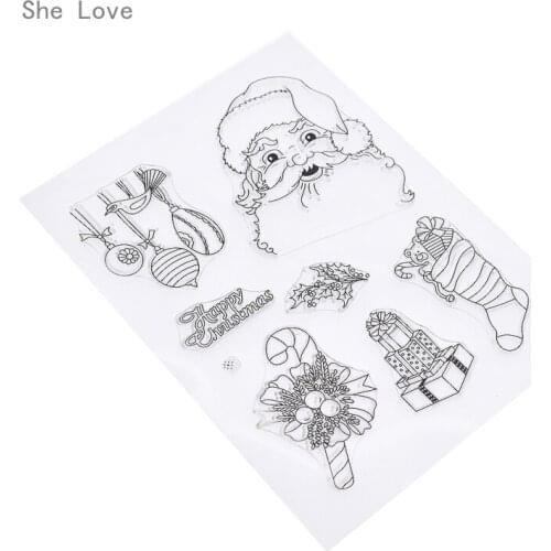 Chzimade Happy Christmas Silicone Clear Stamp For Scrapbooking DIY Album Cards Making Decoration Transparent Rubber Stamp