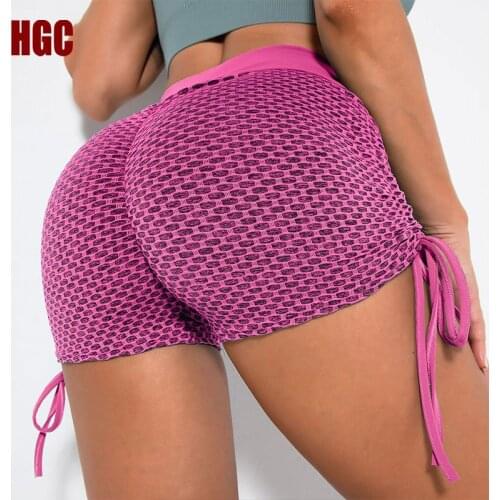 HGC Sports Short Women Running High Waist Fitness Yoga Pantalones Drawstring Joggers Elastic Dry Fit GYM Sexy Workout Bottoms