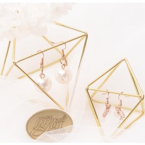 Vintage Metal Geometric Earrings Display Stand Jewelry Display Holder Earrings Display Rack