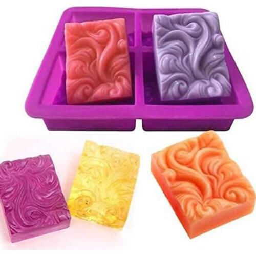 Wave Shaped Silicone Molds For Crafts 3d Reusable Handmade Form Soap Mold DIY Aromatic Gypsum Mould Flower Rectangular Mold